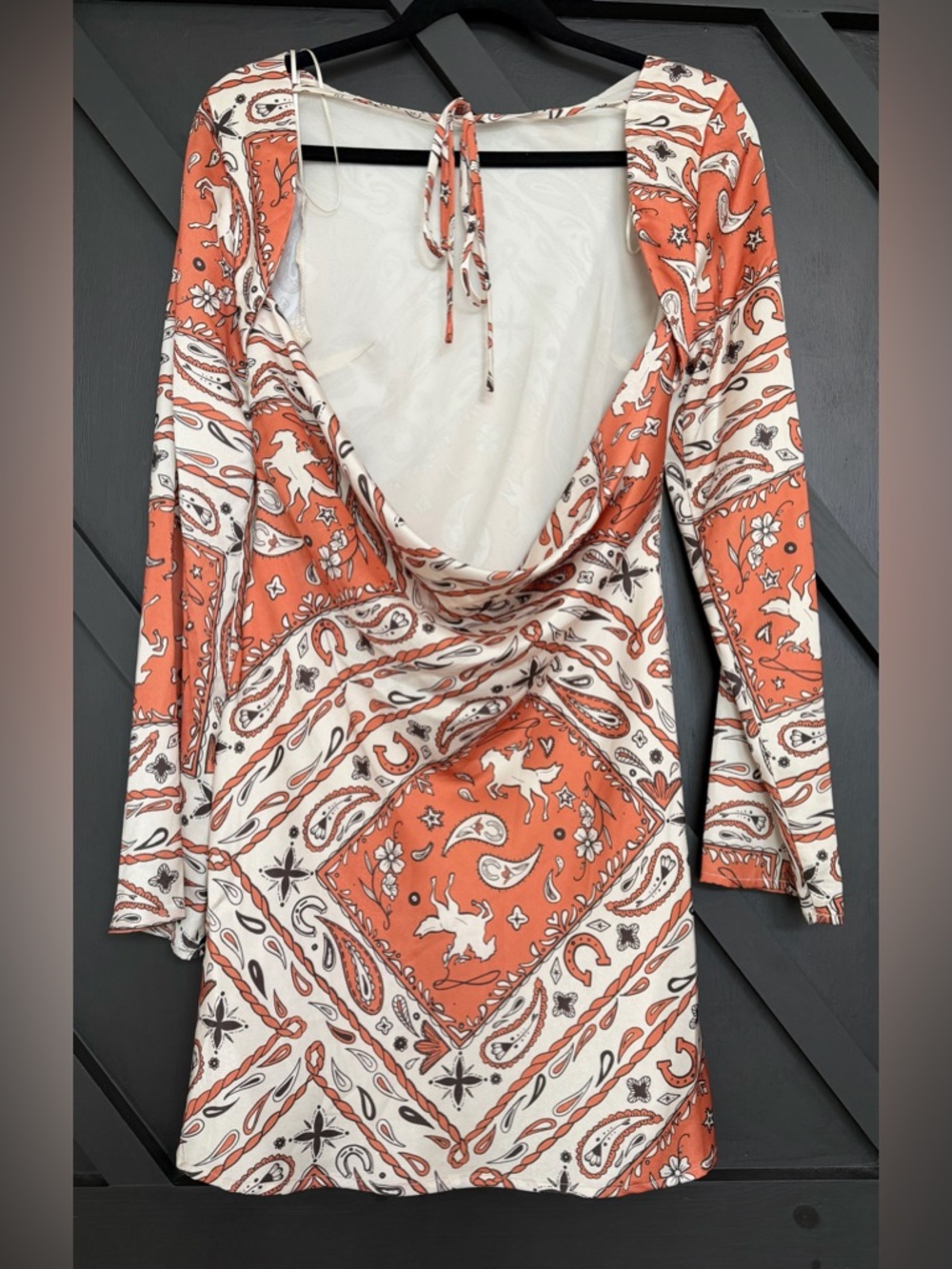 NWT Bailey Rose Mini Dress in Burnt Orange Paisley, Size Small - Picture 5 of 5